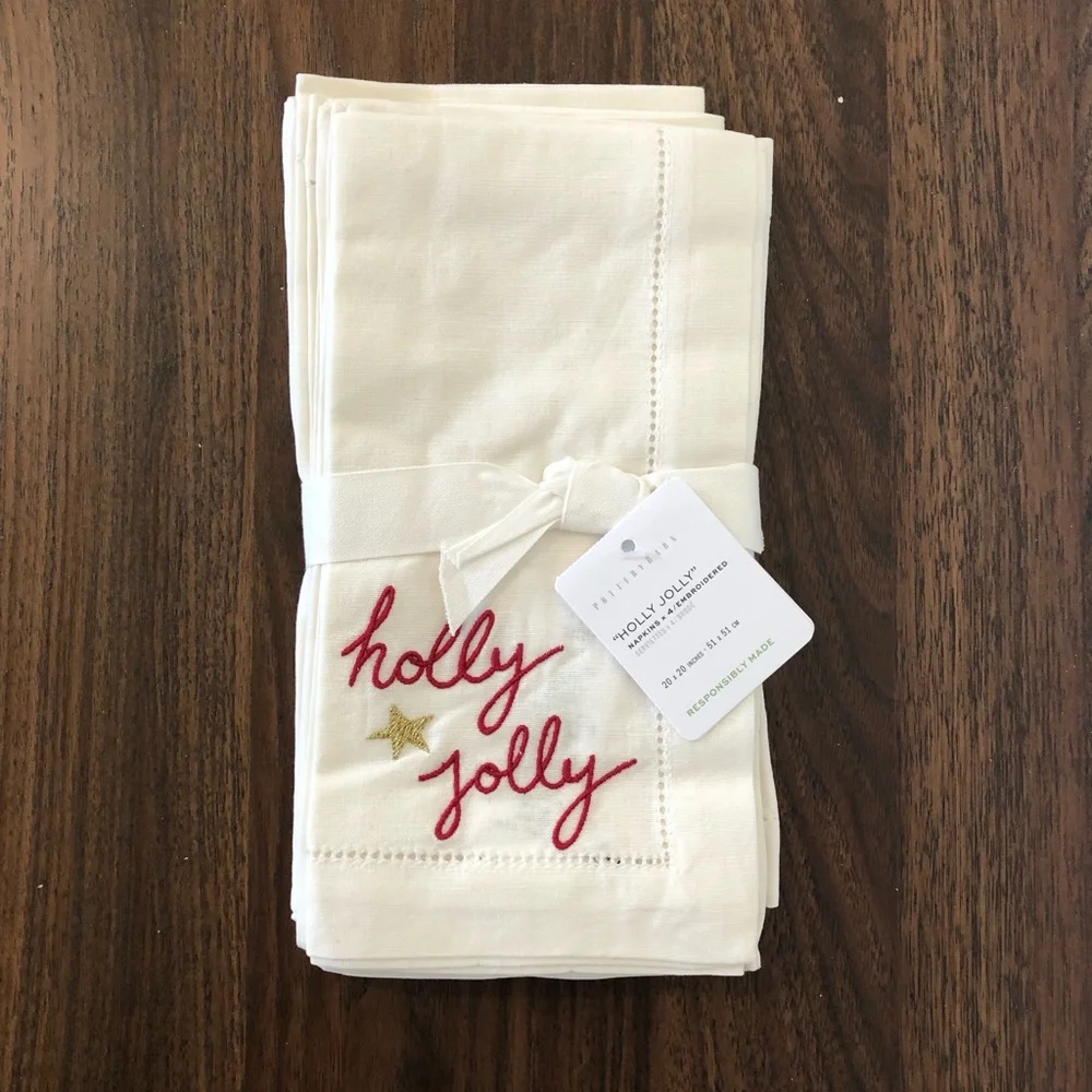 Pottery Barn Holly Jolly Napkins
